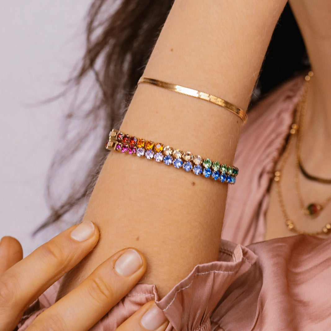 Serena Rainbow Tennis Bracelet Hey Harper (6658850127985)
