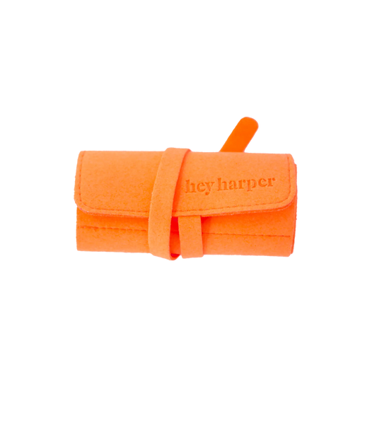 Travel Pouch - Tangerine Jewelry Case