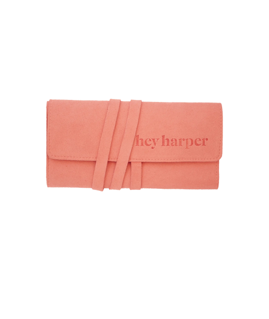 Weekender Pouch - Coral Jewelry Case