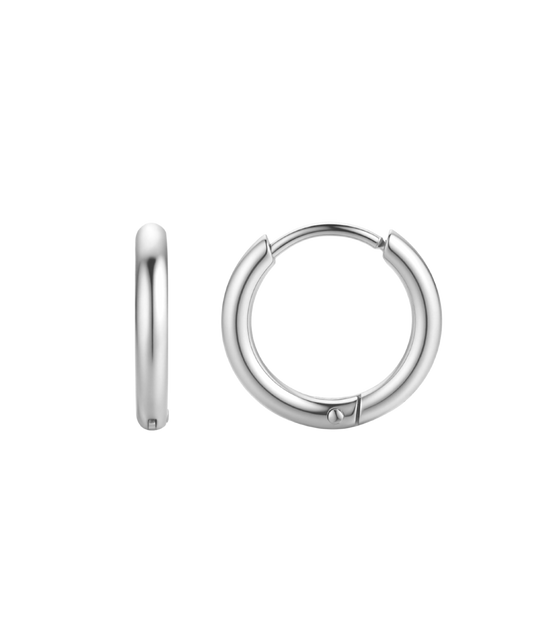 Huggie Hoop Silver Earrings