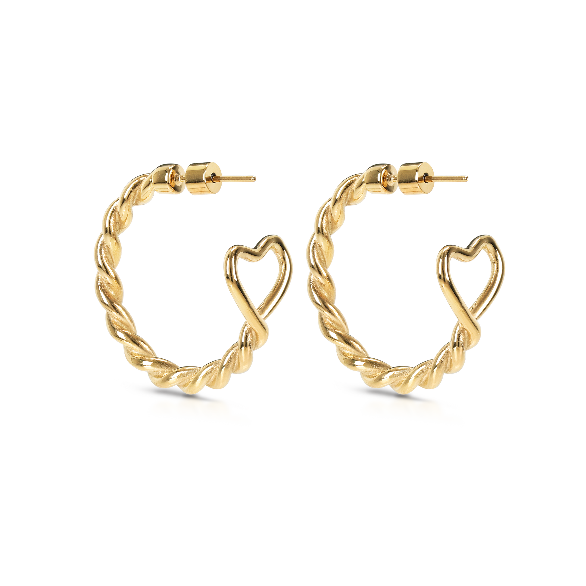 Braided Heart Hoops (8168406614284)