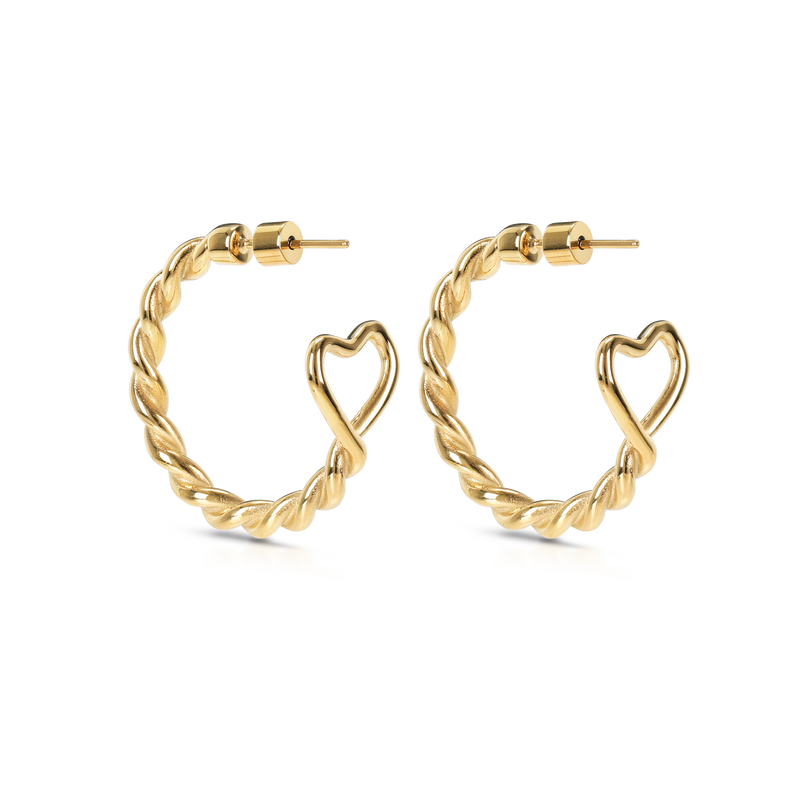 Braided Heart Hoops (8168406614284)