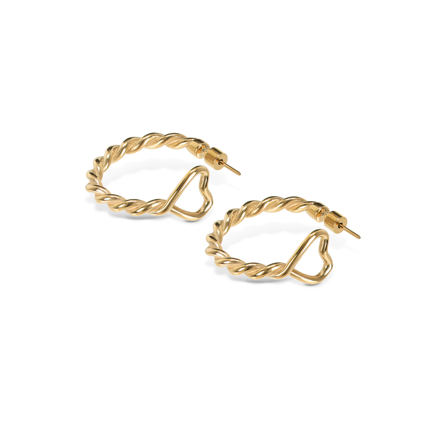 Braided Heart Hoops (8168406614284)