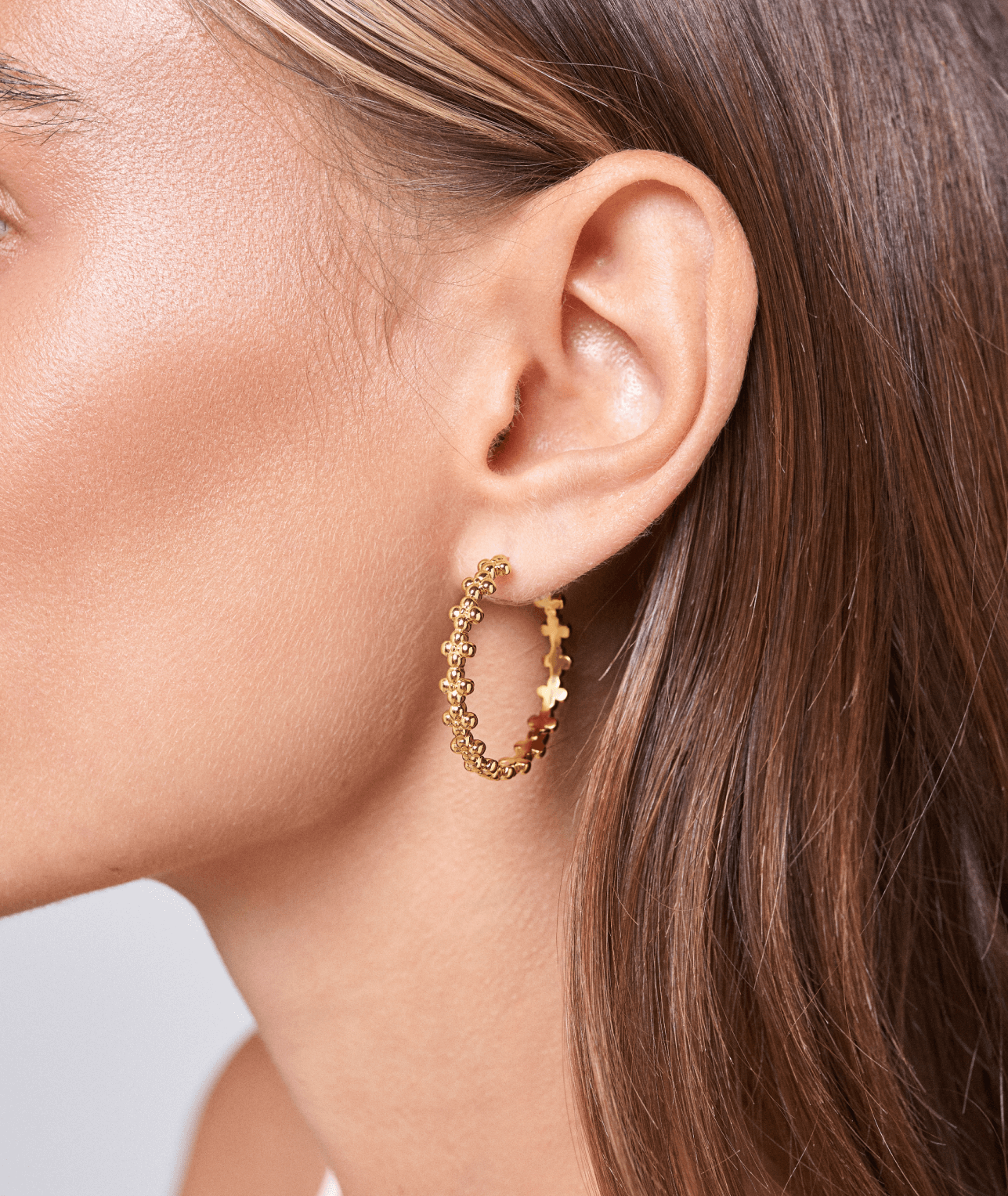 Flower Hoop Earrings