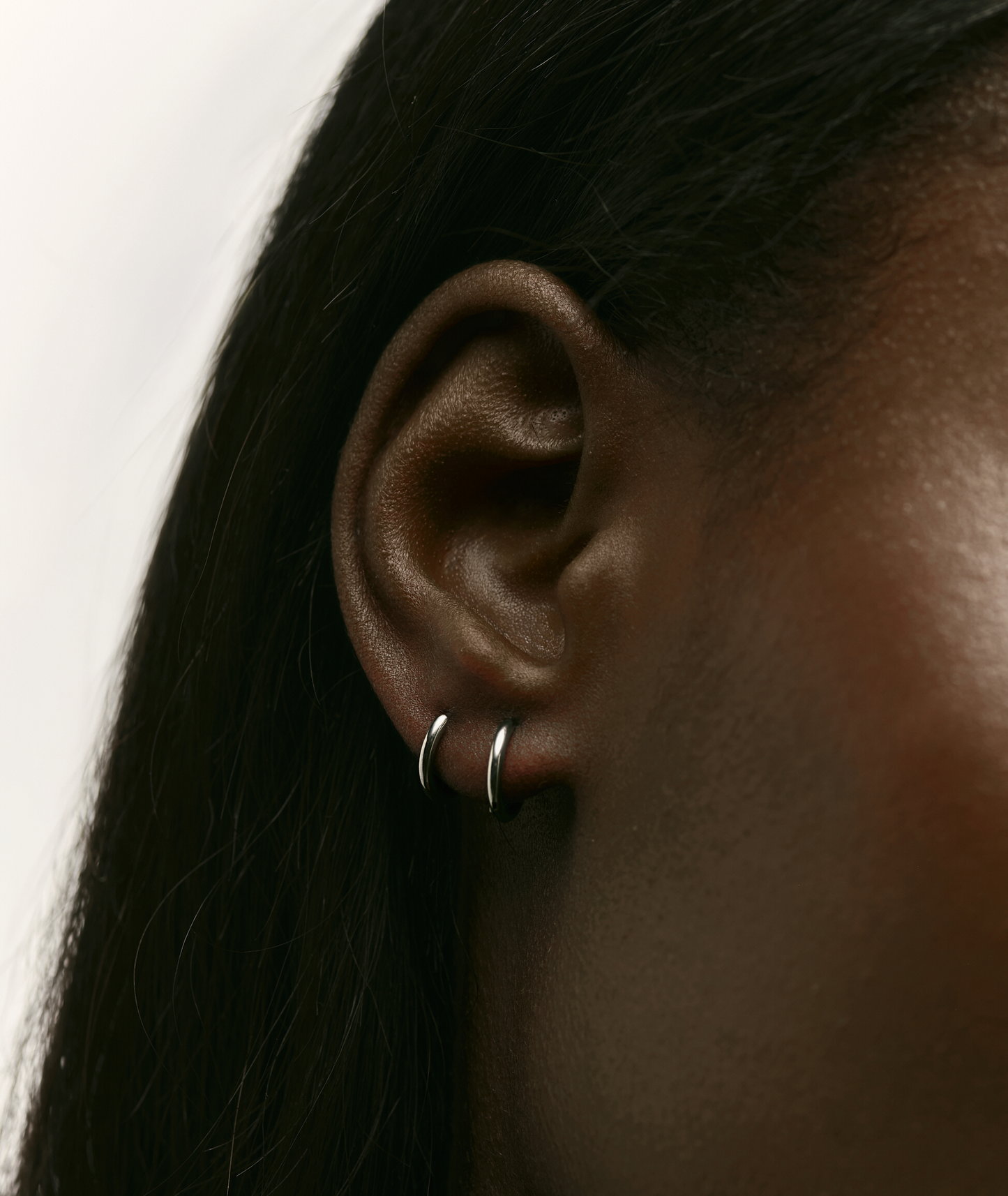 Huggie Hoop Silver Earrings