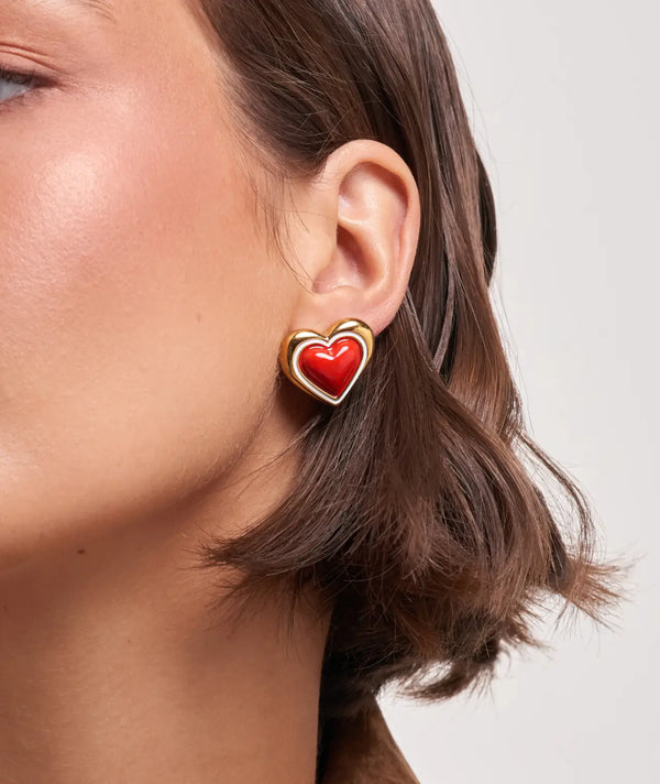 Sweetheart Stud Earrings