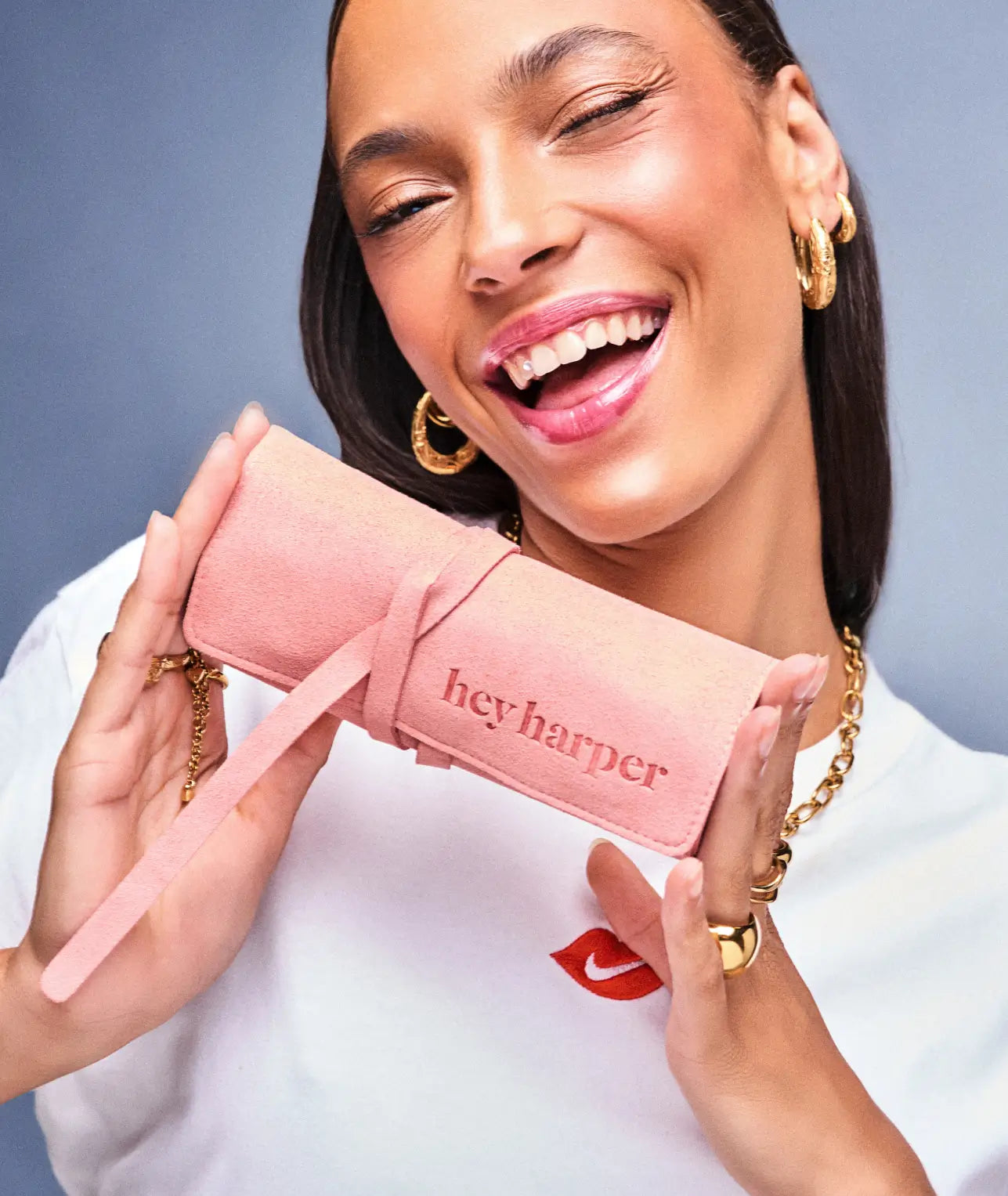 Weekender Pouch - Coral Jewelry Case