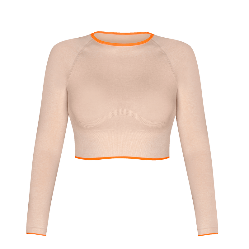 Light Support Long Sleeve Beige Bra