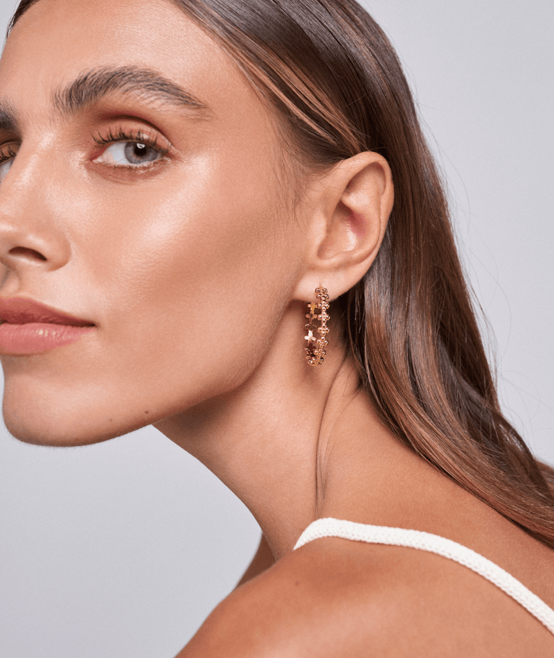 Flower Hoop Earrings