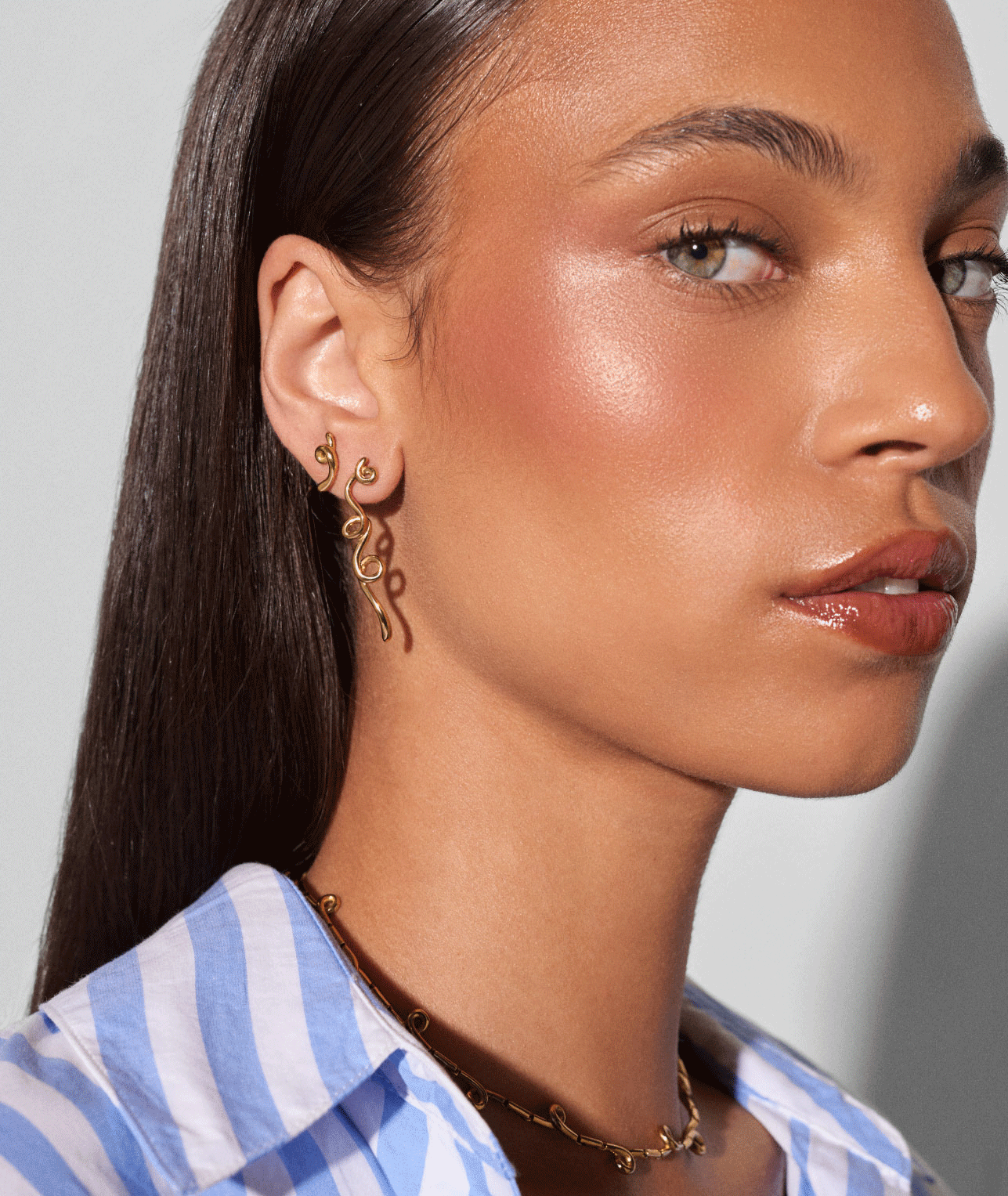 Flow Long Stud Earrings