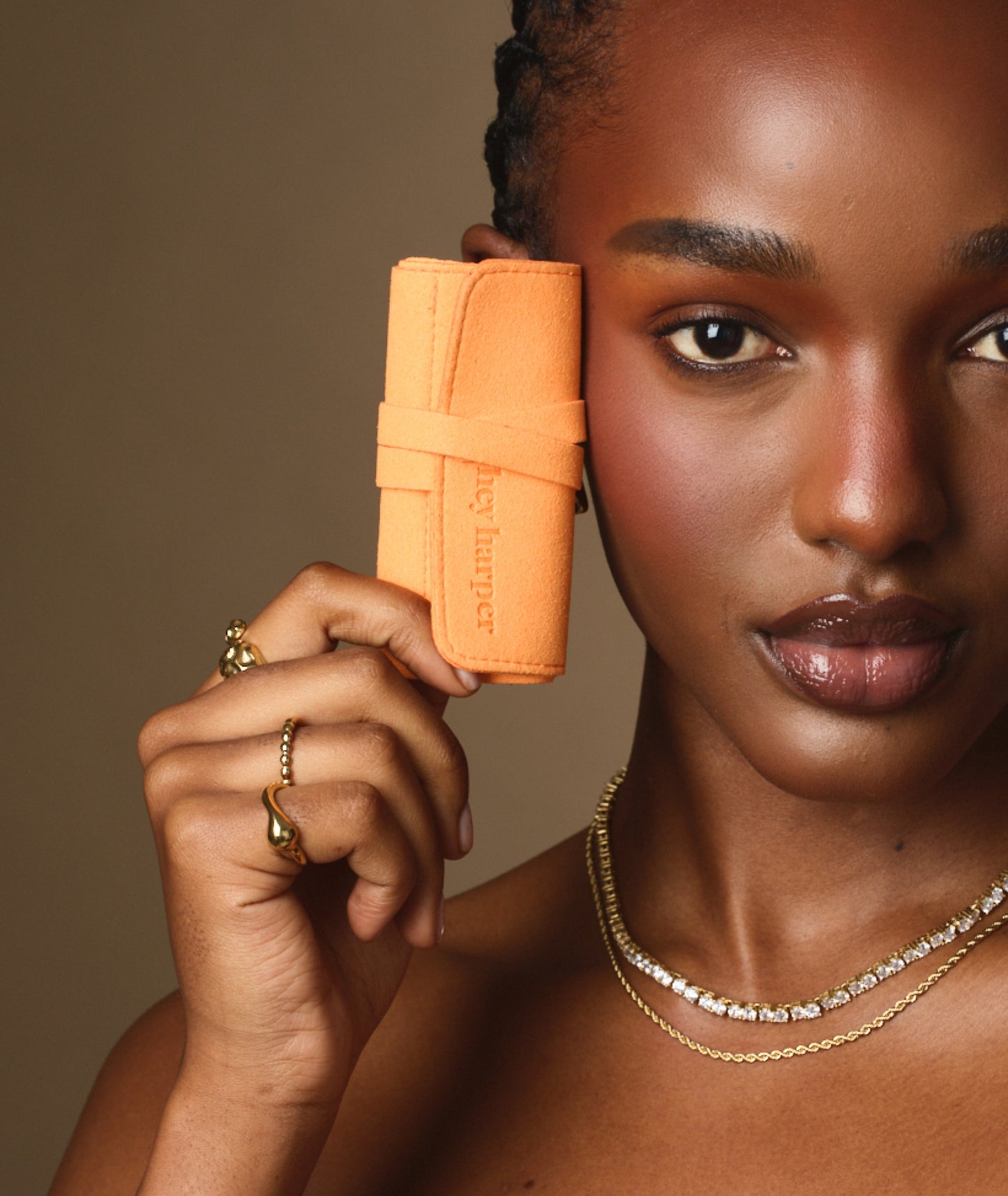 Travel Pouch - Tangerine Jewelry Case