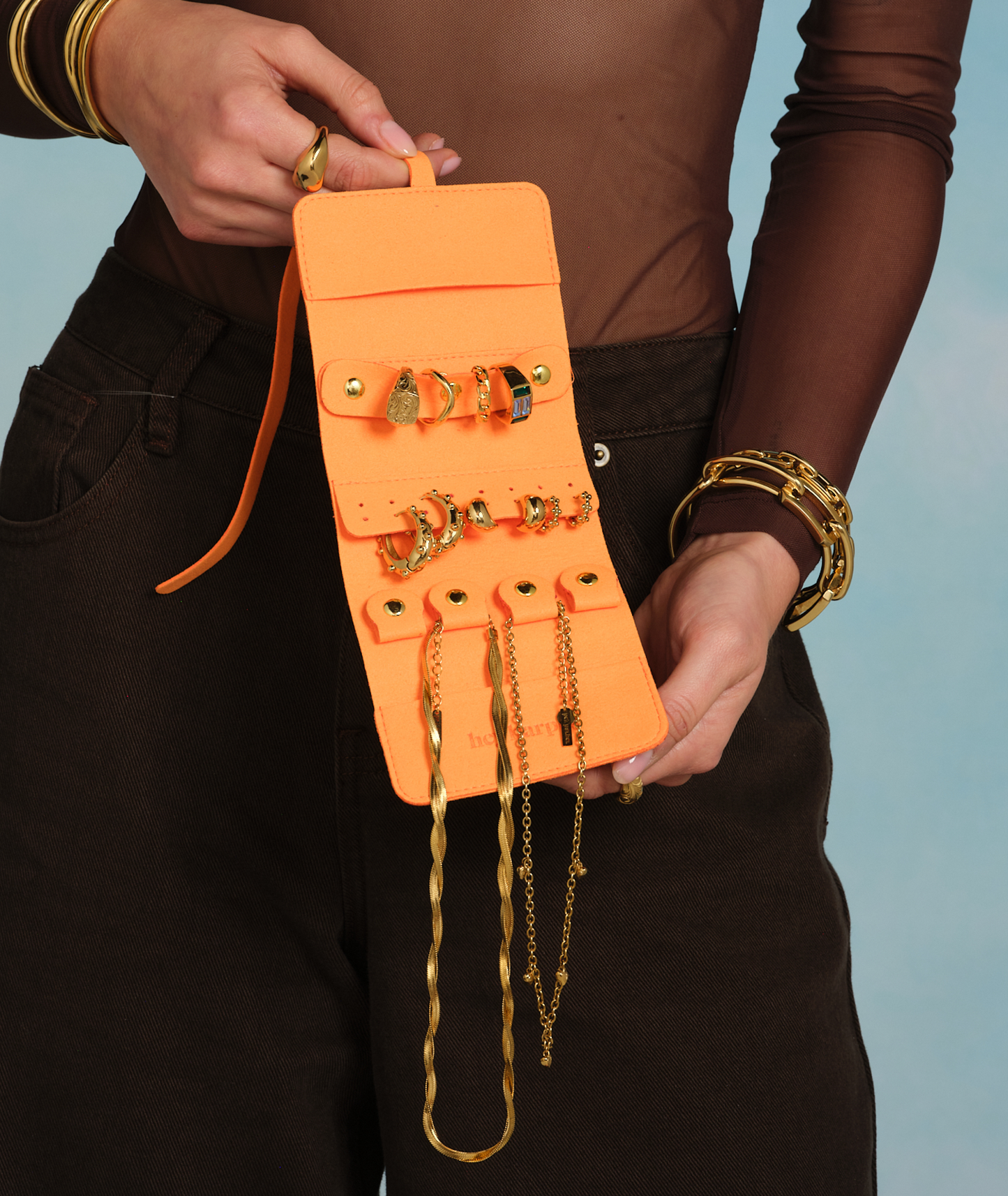 Travel Pouch - Tangerine Jewelry Case