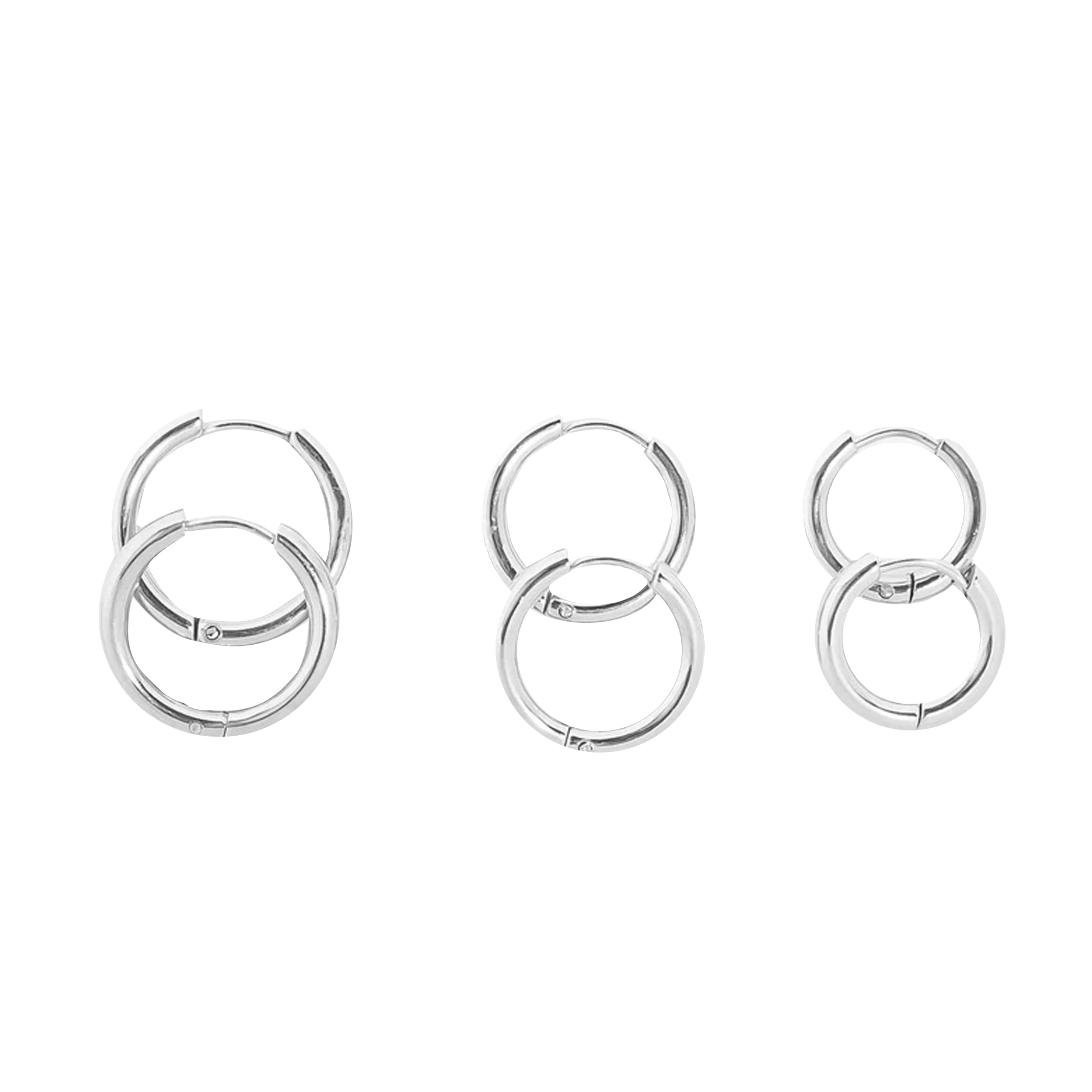 The Triple Hoops Silver Set (6577324589169)