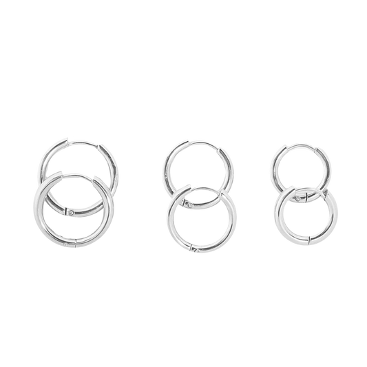 The Triple Hoops Silver Set (6577324589169)